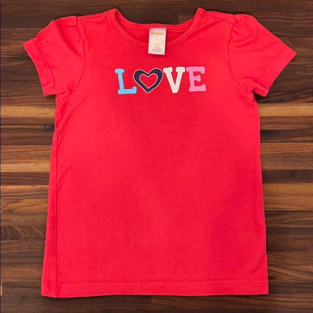Gymboree Girls Size 6 Short Sleeve Love Tee EUC